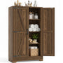 Bathroom Storage Cabinet, 43.3" Farmhouse Storage Cabinet with 2 Doors and Adjustable Shelves