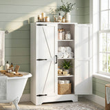 Bathroom Storage Cabinet, 43.3" Farmhouse Storage Cabinet with 2 Doors and Adjustable Shelves