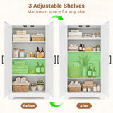 Bathroom Storage Cabinet, 43.3" Farmhouse Storage Cabinet with 2 Doors and Adjustable Shelves