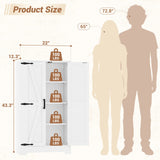 Bathroom Storage Cabinet, 43.3" Farmhouse Storage Cabinet with 2 Doors and Adjustable Shelves