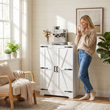 Bathroom Storage Cabinet, 43.3" Farmhouse Storage Cabinet with 2 Doors and Adjustable Shelves
