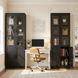 79.7" Tall Kitchen Pantry Storage Cabinet with Tempered Glass Doors, 2 Packs
