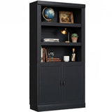 Storage 5-Shelf Bookcase, 71 Inch Tall Bookshelf with Doors and Adjustable Shelves