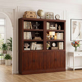 Storage 5-Shelf Bookcase, 71 Inch Tall Bookshelf with Doors and Adjustable Shelves