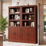 Storage 5-Shelf Bookcase, 71 Inch Tall Bookshelf with Doors and Adjustable Shelves