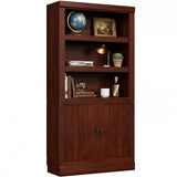 Storage 5-Shelf Bookcase, 71 Inch Tall Bookshelf with Doors and Adjustable Shelves