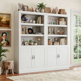 Storage 5-Shelf Bookcase, 71 Inch Tall Bookshelf with Doors and Adjustable Shelves