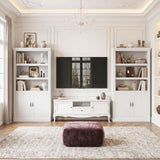 Storage 5-Shelf Bookcase, 71 Inch Tall Bookshelf with Doors and Adjustable Shelves