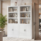 Storage 5-Shelf Bookcase, 71 Inch Tall Bookshelf with Doors and Adjustable Shelves