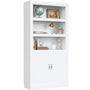 Storage 5-Shelf Bookcase, 71 Inch Tall Bookshelf with Doors and Adjustable Shelves