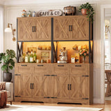 71" Tall Kitchen Pantry Storage Cabinet with Microwave Countertop