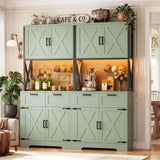 71" Tall Kitchen Pantry Storage Cabinet with Microwave Countertop
