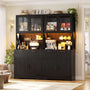 63" Wide Panty Cabinet with LED Light & Outlet
