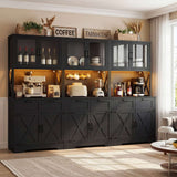 71'' Tall Farmhouse Pantry Cabinet with 6 Drawers and 12 Doors, 3 Packs