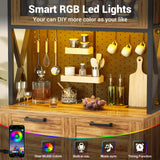 71" Kitchen Pantry Cabinet with Power Outlet & RGB LED Lights
