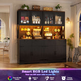 63" Wide Panty Cabinet with LED Light & Outlet