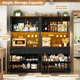 63" Wide Panty Cabinet with LED Light & Outlet