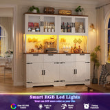 63" Wide Panty Cabinet with LED Light & Outlet
