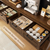 71'' Tall Farmhouse Pantry Cabinet with 6 Drawers and 12 Doors, 3 Packs