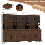 71'' Tall Farmhouse Pantry Cabinet with 6 Drawers and 12 Doors, 3 Packs