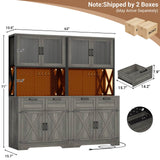 63" Wide Panty Cabinet with LED Light & Outlet