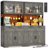 63" Wide Panty Cabinet with LED Light & Outlet