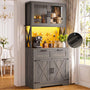 71" Kitchen Pantry Cabinet with Power Outlet & RGB LED Lights