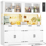 63" Wide Panty Cabinet with LED Light & Outlet