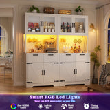 63" Wide Panty Cabinet with LED Light & Outlet