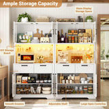 63" Wide Panty Cabinet with LED Light & Outlet