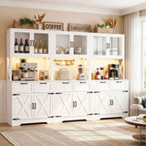 71'' Tall Farmhouse Pantry Cabinet with 6 Drawers and 12 Doors, 3 Packs