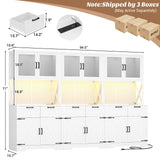71'' Tall Farmhouse Pantry Cabinet with 6 Drawers and 12 Doors, 3 Packs