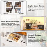 Corner Cabinet, 71" Tall Pantry Cabinet with Outlet & Light
