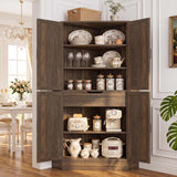 71" Tall Corner Cabinet with Doors and Adjustable Shelves, Drawer