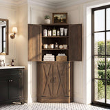 71" Tall Corner Cabinet with Doors and Adjustable Shelves, Drawer