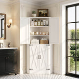 71" Tall Corner Cabinet with Doors and Adjustable Shelves, Drawer