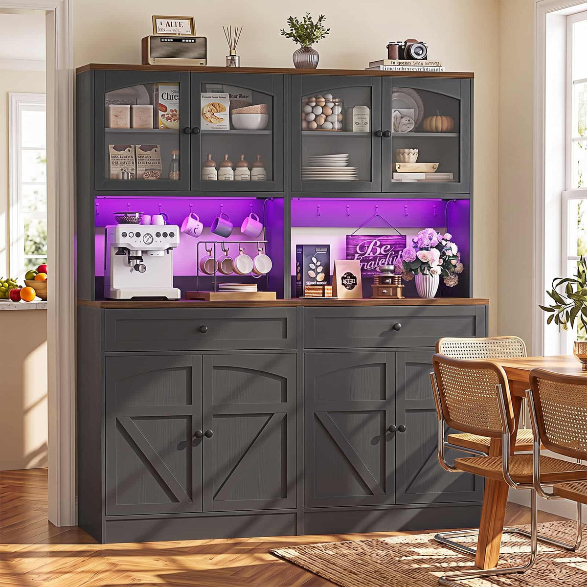 71" Tall Kitchen Pantry Storage Cabinet, Kitchen Hutch