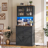 Kitchen Pantry Storage Cabinet with Adjustable Shelves