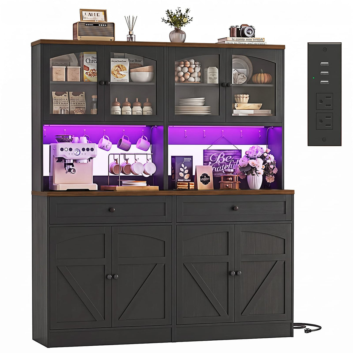 71" Tall Kitchen Pantry Storage Cabinet, Kitchen Hutch