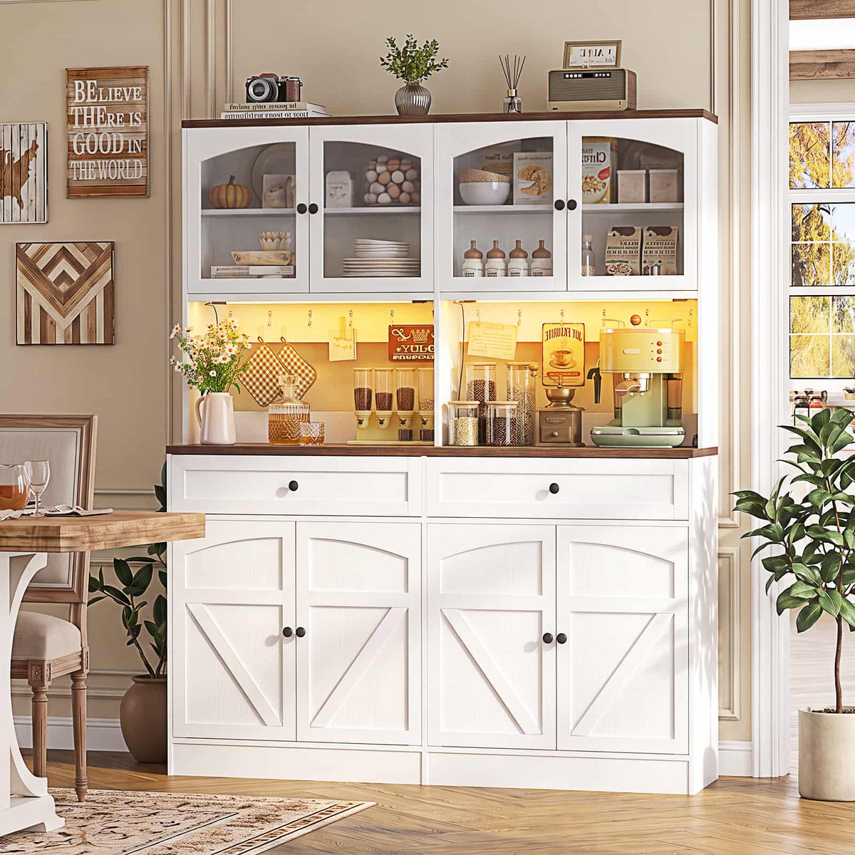 71" Tall Kitchen Pantry Storage Cabinet, Kitchen Hutch