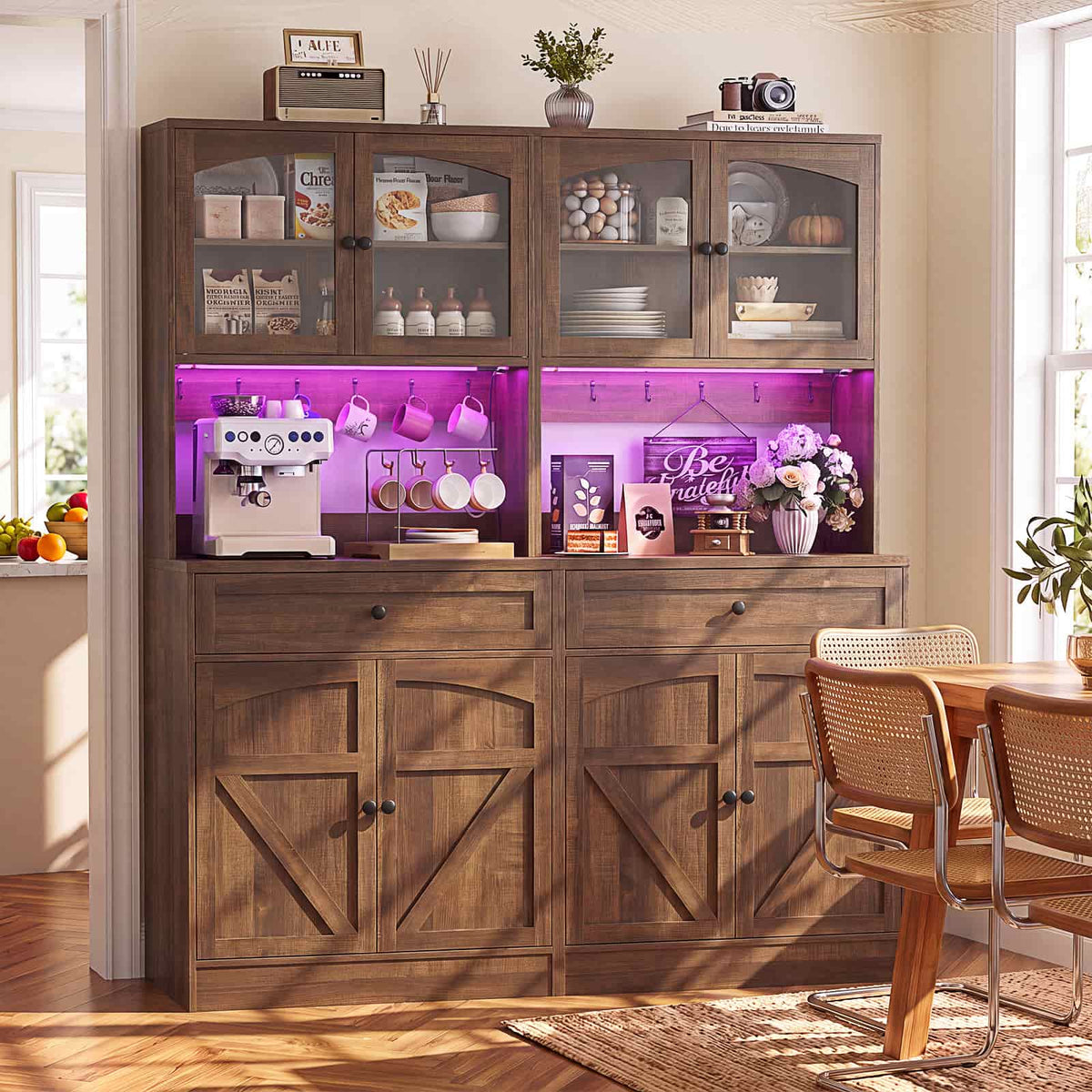 71" Tall Kitchen Pantry Storage Cabinet, Kitchen Hutch