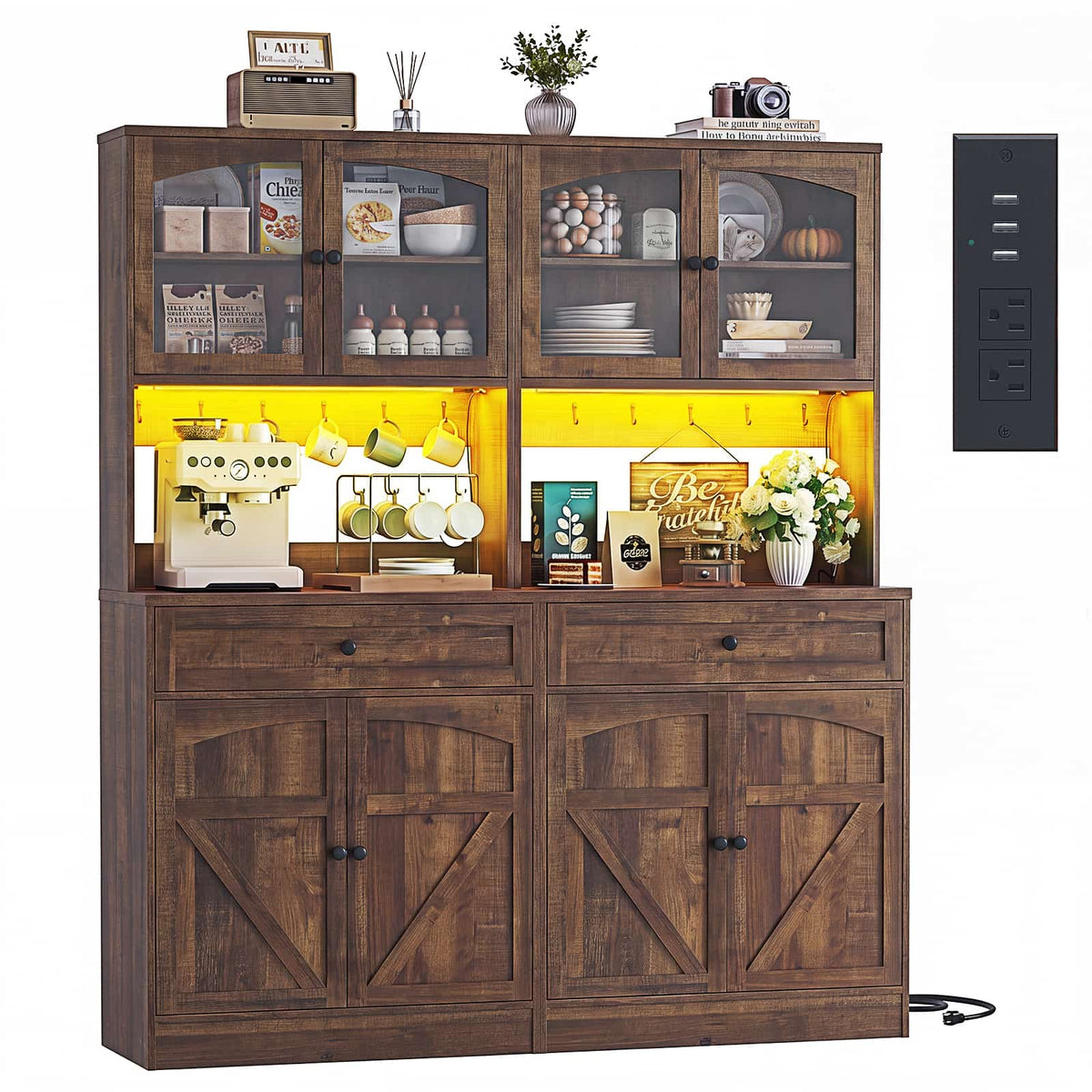 71" Tall Kitchen Pantry Storage Cabinet, Kitchen Hutch