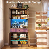 Kitchen Pantry Storage Cabinet with Adjustable Shelves