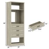 Closet System with Drawers & Mirror, Heavy Duty Wooden Closet Organizer, Modular Wardrobe Storage Tower for Bedroom & Walk-in Closet