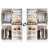 50'' Walk-in Closet System with 2 Sets, Closet Organizer with Hanging Rods & Shoe Racks