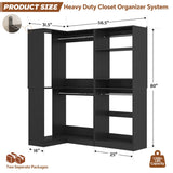 Freestanding Walk-in Closet Organizer System with Hanging Rods and Corner