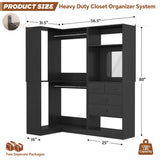 Heavy Duty Corner Closet System with 4 Drawers and Mirror