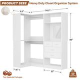 Heavy Duty Corner Closet System with 4 Drawers and Mirror