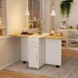 Folding Dining Table with Storage, 51.2'' Dining Table for 2-4 People