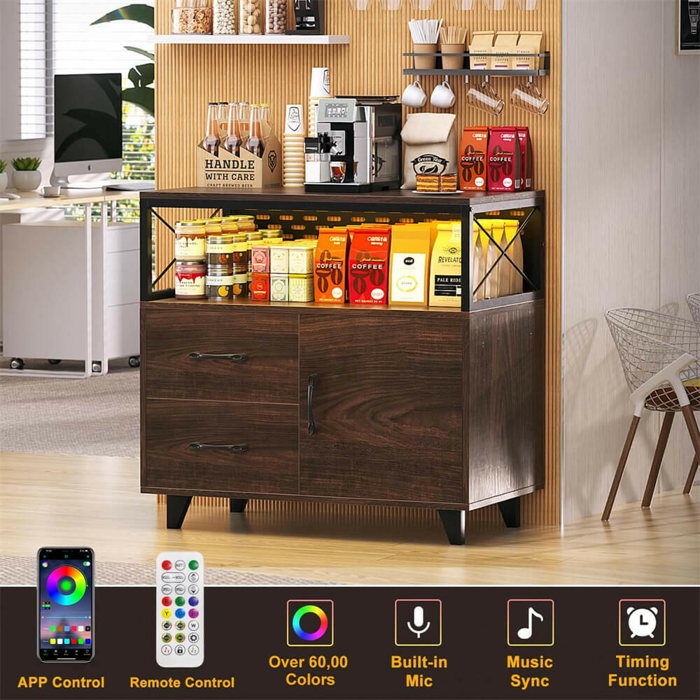 Unikito 2 Drawers File Cabinet, Lateral File Cabinet for Office